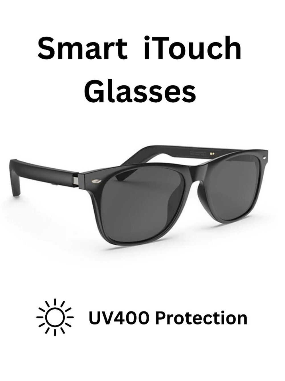 Smart Glasses UV400, Bluetooth Audio with Open Ear Speakers, Hands-Free Calling